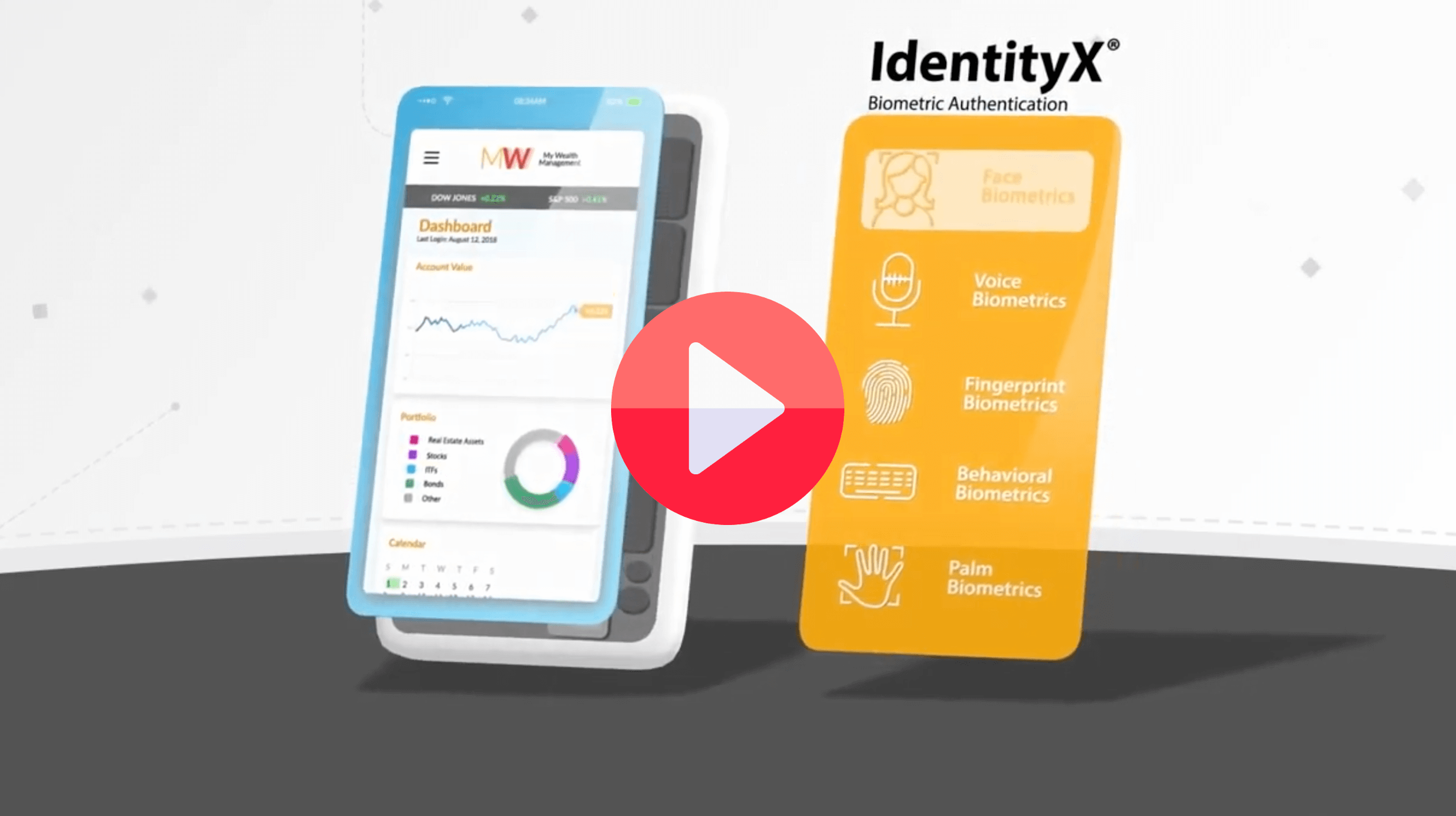 Video screen of IdentityX mobile authentication